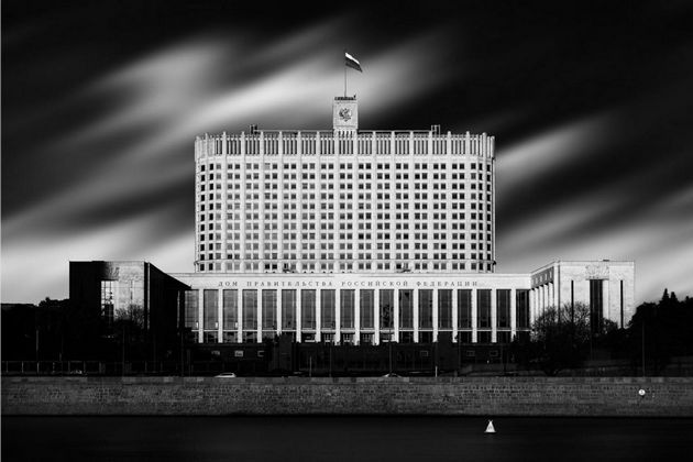 A view of the House of the Government of the Russian Federation in Moscow
